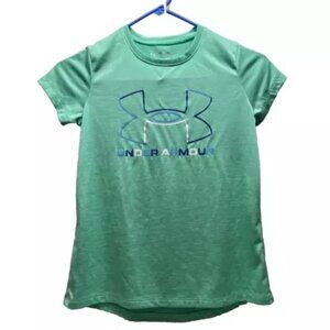 Under Armour T-Shirt Youth Size YMD/JM/M Teal Green Loose Fit UA Logo EUC 2023